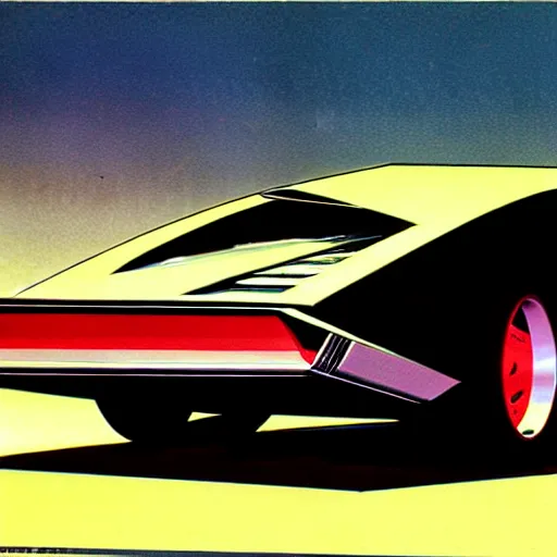 Image similar to concept art for a car with saw blades on the sides, illustrated by syd mead, high quality