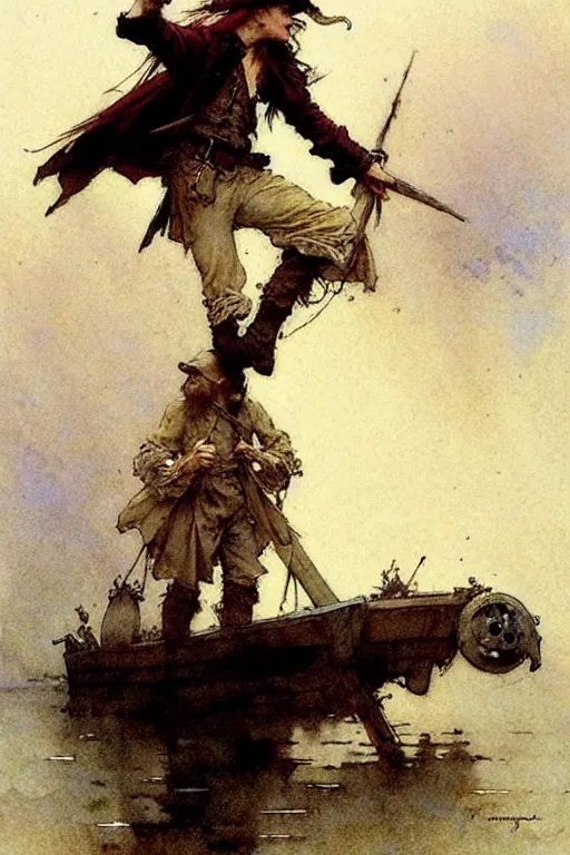 Image similar to ( ( ( ( ( howard pyle pirate. muted colors. ) ) ) ) ) by jean - baptiste monge!!!!!!!!!!!!!!!!!!!!!!!!!!!!!!