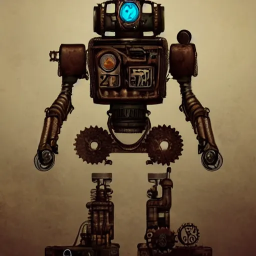 Prompt: Steampunk robot, digital art, detailed, artstation, realistic