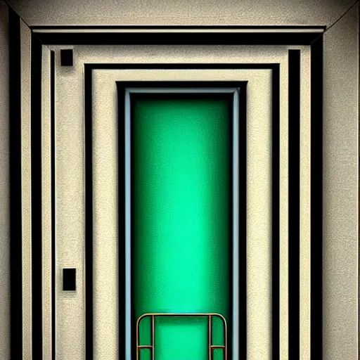 Image similar to photograph art - deco sci - fi door