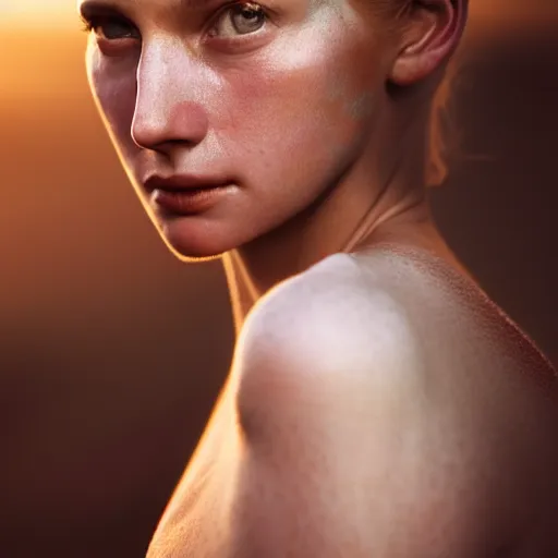 Image similar to photographic portrait of a stunningly beautiful renaissance female in soft dreamy light at sunset, contemporary fashion shoot, annie leibovitz and steve mccurry, david lazar, jimmy nelsson, breathtaking, 8 k resolution, extremely detailed, beautiful, establishing shot, artistic, hyperrealistic, beautiful face, octane render