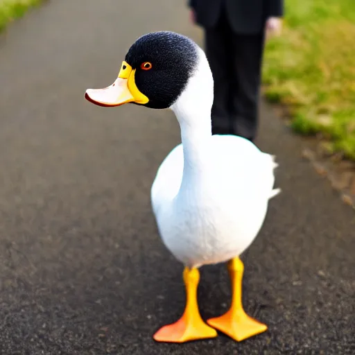 Image similar to a duck in a business suit