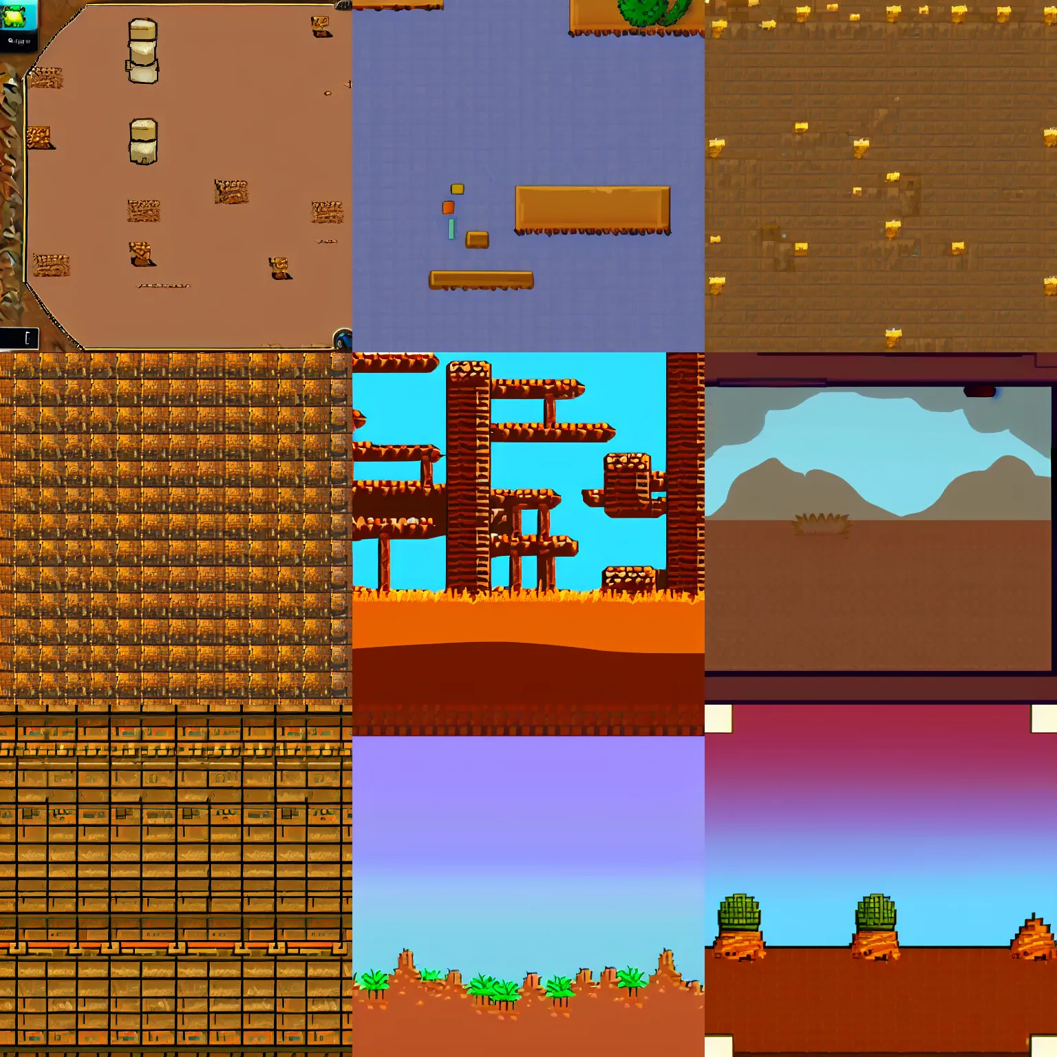 Prompt: desert background, plataform 2 d game, sprite 2 d, game maker