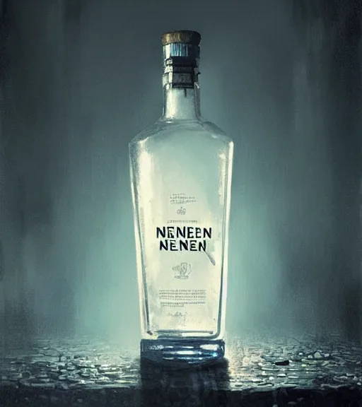 Prompt: liam neeson in a gin bottle. magical atmosphere. art by greg rutkowski. lifelike. very detailed 8 k. intricate. soft light. nikon d 8 5 0.