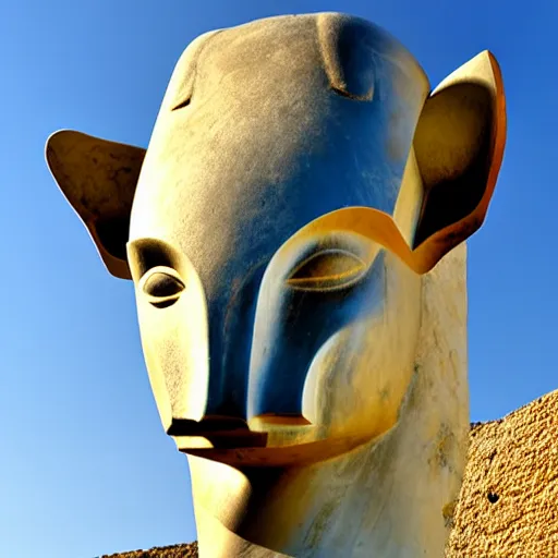 Image similar to minotaur, cycladic art