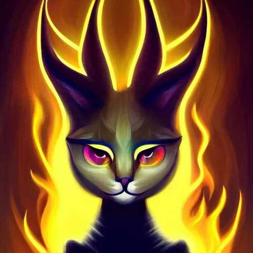 Image similar to ( a cute caracal with a hood that covers half his face carries an incense burner that emits a pleasantly colored flame. ) by anato finnstark, dream, full body portrait, dynamic lighting, beautiful, trending on artstation, wallpaper, 4 k, award winning, digital art, very detailed faces