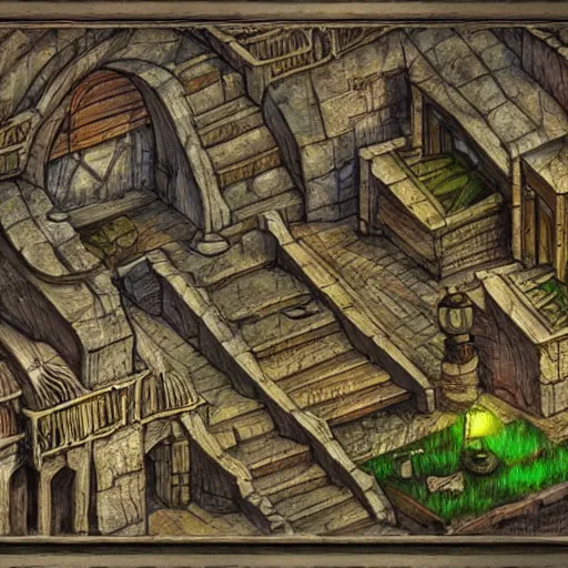 Image similar to planescape: torment art style city concept