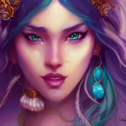Image similar to a portrait of a beautiful gypsy, art by lois van baarle and loish and ross tran and rossdraws and sam yang and samdoesarts and artgerm and saruei, digital art, highly detailed, intricate, sharp focus, Trending on Artstation HQ, deviantart, unreal engine 5, 4K UHD image