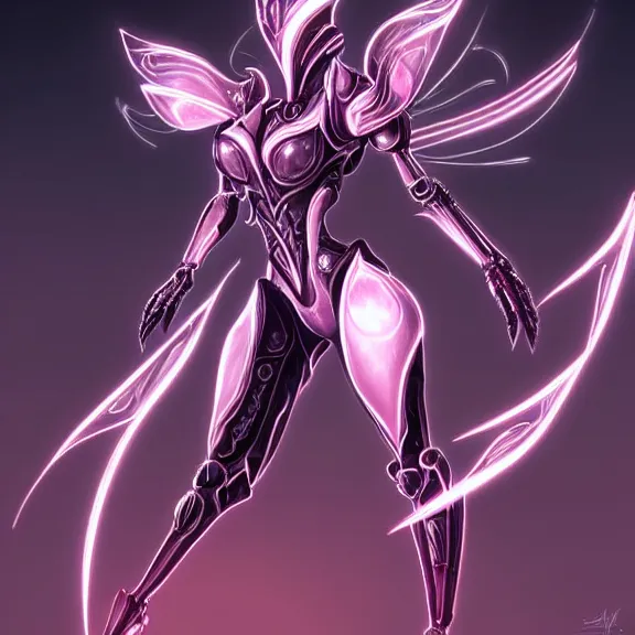 Prompt: highly detailed exquisite fanart, of a beautiful female warframe, but as an anthropomorphic robot dragon, shiny silver armor engraved, Fuchsia skin beneath the armor, elegant pose, close-up shot, streamline design, full body shot, epic cinematic shot, long elegant tail behind, sharp claws, robot dragon hands and feet, professional digital art, high end digital art, singular, realistic, DeviantArt, artstation, Furaffinity, 8k HD render