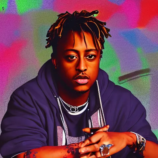 Image similar to juice wrld holding up a knife digital art 4 k the detailed super realistic