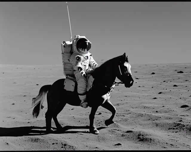 Image similar to photograph of an astronaut riding a horse on the moon