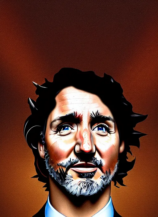 Image similar to a profile portrait of justin trudeau with a zippered opening into skull showing the cranial cavity, zippered opening in skull, inside head cobwebs, dust and rats, digital art, highly detailed, by david cronenberg, raphael, caravaggio