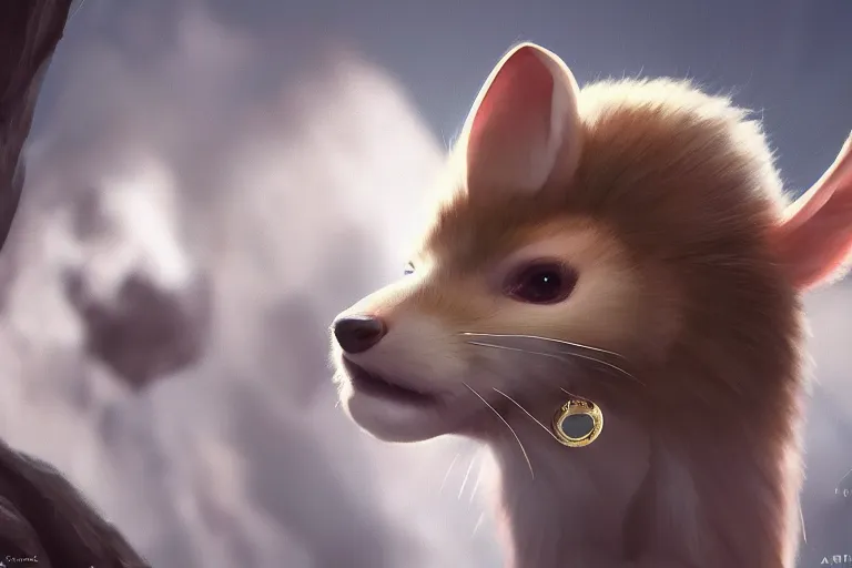 Image similar to marten animal wearing jewlery with cute hairstyle, made by Stanley Artgerm Lau, WLOP, Rossdraws, ArtStation, CGSociety, concept art, cgsociety, octane render, trending on artstation, artstationHD, artstationHQ, unreal engine, 4k, 8k,