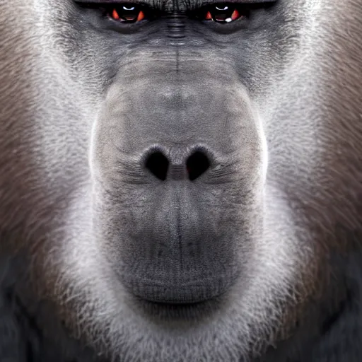 Prompt: hyperrealistic dslr film still of arnold schwarzenegger disguised as ( baboon ), stunning 8 k octane comprehensive 3 d render, inspired by istvan sandorfi & greg rutkowski & unreal engine, perfect symmetry, dim volumetric cinematic lighting, extremely hyper - detailed, incredibly real lifelike attributes & flesh texture, intricate, masterpiece, artstation, stunning