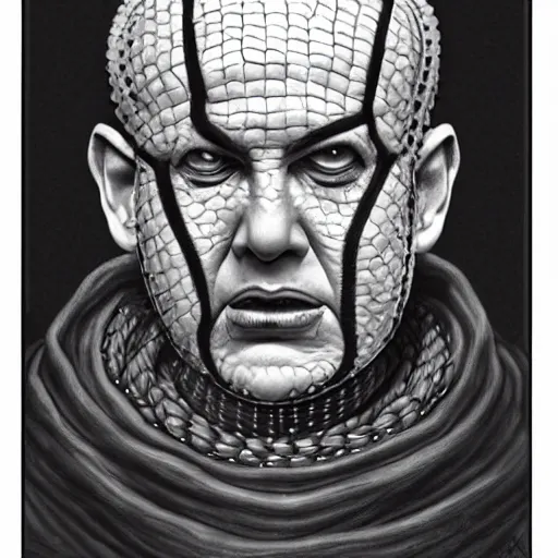 Image similar to benjamin netanyahu as pinhead from hellsraiser, highly detailed, by wayne barlowe