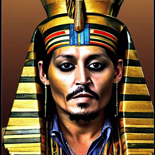 Image similar to johnny depp as an egyptian pharaoh