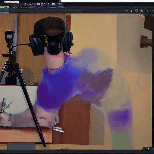 Image similar to twitch stream com _ poser doing a livestream, painting