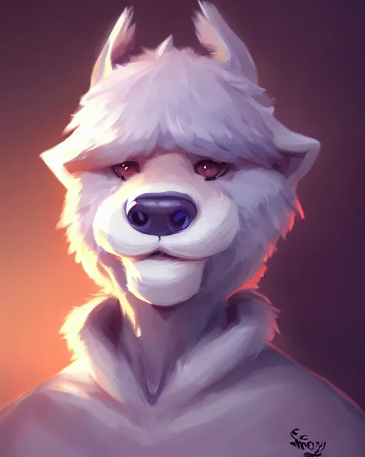 Image similar to character concept art of a cute male anthropomorphic furry | | adorable snout, key visual, realistic shaded perfect face, fine details by stanley artgerm lau, wlop, rossdraws, james jean, andrei riabovitchev, marc simonetti, and sakimichan, trending on weasyl