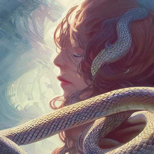 Prompt: snakes on a train, highly detailed, digital painting, artstation, concept art, smooth, sharp focus, illustration, art by artgerm and greg rutkowski and alphonse mucha