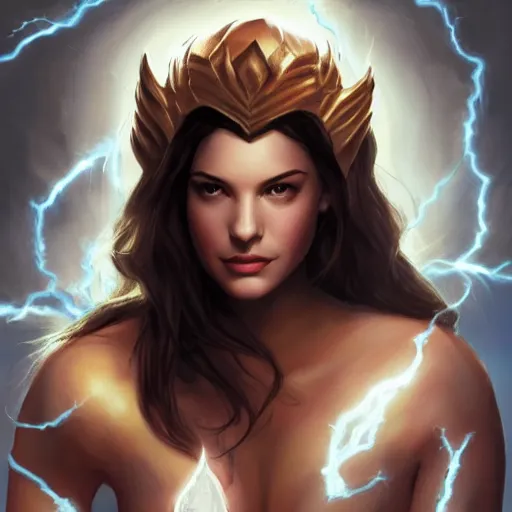 Image similar to liv tyler 2 0 - years old as the greek god of lightning, highly detailed, young, by artgerm and greg rutkowski