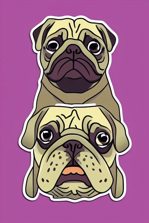 Image similar to Portrait of a drug dealer pug, sticker, andromorphic, colorful, illustration, highly detailed, simple, smooth and clean vector curves, no jagged lines, vector art, smooth