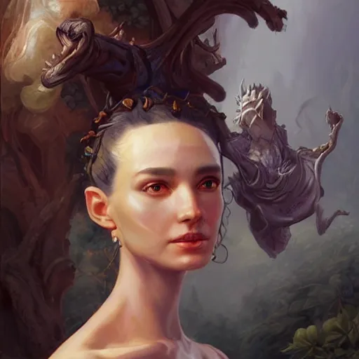 Image similar to a fantasy style portrait painting of an alien in the style of francois boucher oil painting unreal 5 daz. rpg portrait, extremely detailed artgerm greg rutkowski michael whelan