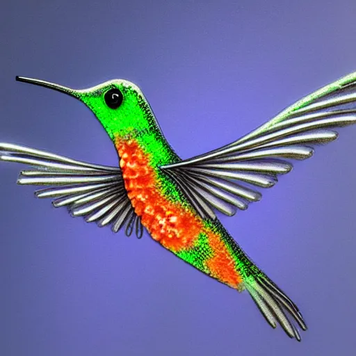 Prompt: ultra realistic cybernetic!!! hummingbird