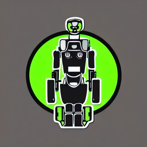 Image similar to boston dynamics robot cyborg as an svg sticker, 2 d, flat, vector art