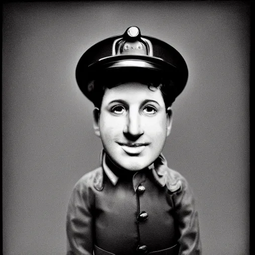 Prompt: portrait photo, portrait of fireman sam by richard avedon, realistic, Leica, medium format, cinematic lighting, wet plate photography, parallax, high resolution,