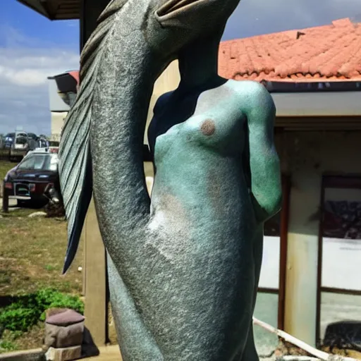 Image similar to fish, but it is a statue