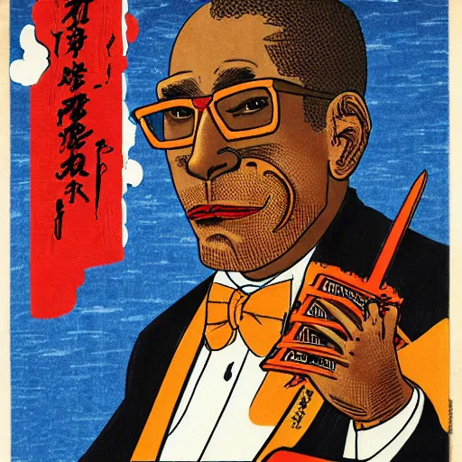 Prompt: Gus Fring ukiyo-e