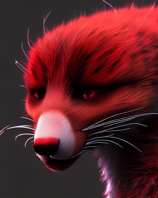 Prompt: furry - male - red - black - weasel - chaos theorist - fursona uhd ue 5 visual novel pc game expressions, photorealistic