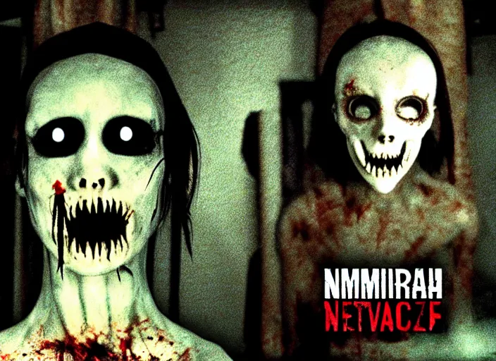 Image similar to a horror movie, liminal space, nightmare fuel, grotesque, cursed, found footage, necromorph, silent hill