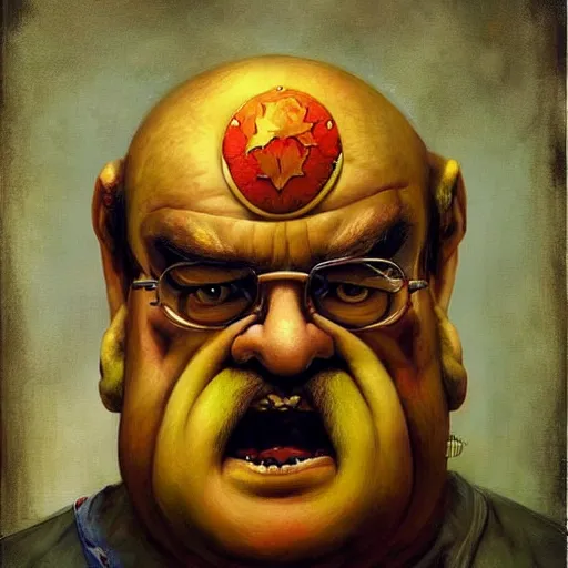 Image similar to Wario, artwork by Esao Andrews,