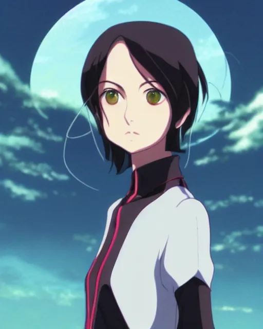 Prompt: style of makoto shinkai : : gorgeous willa holland : : evil witch, swirling black magic : : symmetrical face, symmetrical eyes : : full body pose : : gorgeous black hair : : magic lighting, low spacial lighting : :