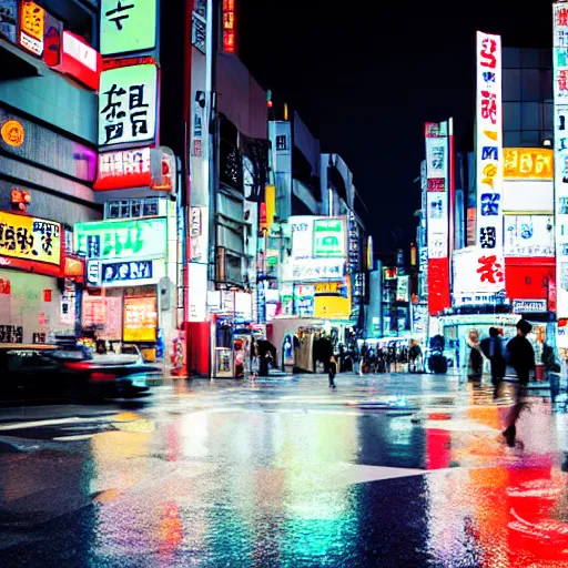 Image similar to late night wandering in tokyo, neon, nighttime