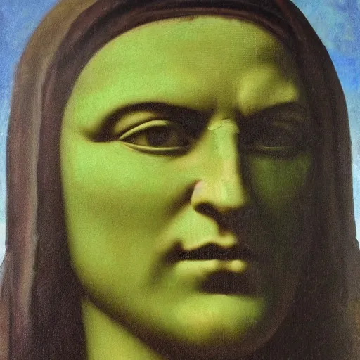 Image similar to hulk as the mona lisa