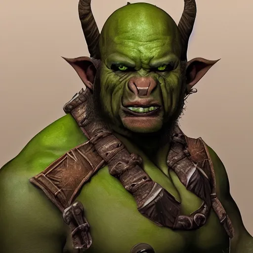 Prompt: a hyper realistic potrait of an orc warrior