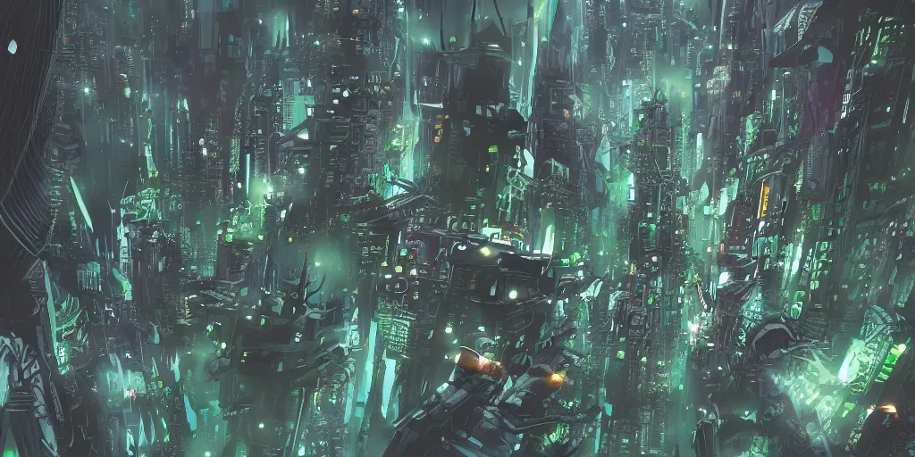 Image similar to future city covered by forest creature, flying, culture, smooth, crash, war, battle, cyberpunk, monster, gravity mess, by studio ghibli