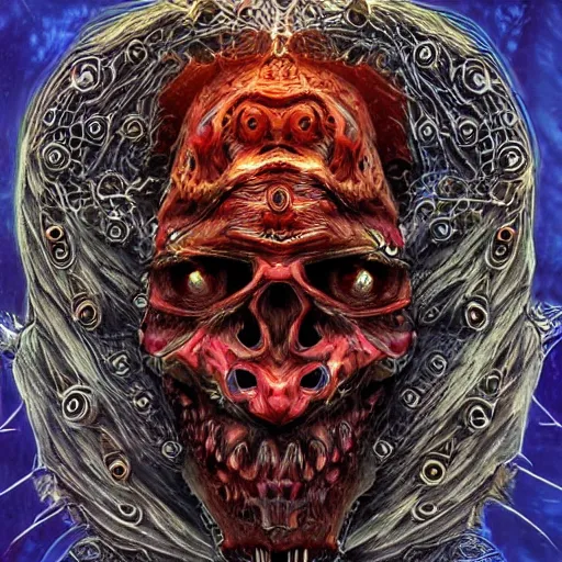 Image similar to mikhail gorsheniov became bloody ugly lovecraftian degenerate abomination, photo - realistic, color image, 2 k, highly detailed, occult art, fractal structure