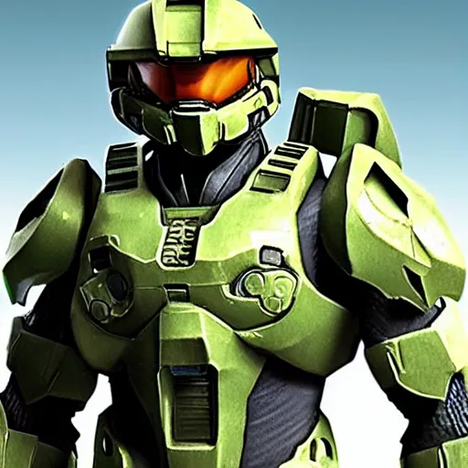 Image similar to master chief with playstation 1 graphics