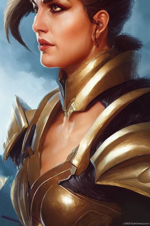 Image similar to amazon valkyrie athena, d & d, fantasy, portrait, highly detailed, headshot, digital painting, trending on artstation, concept art, sharp focus, illustration, art by artgerm and greg rutkowski and magali villeneuve