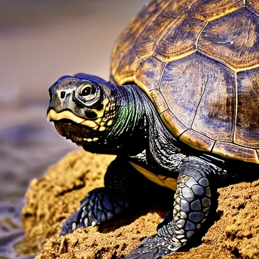 Image similar to An astonished Winston Churchill discovers the first turtle ever in Galapagos, XF IQ4, f/1.4, ISO 200, 1/160s, 8K, RAW, unedited