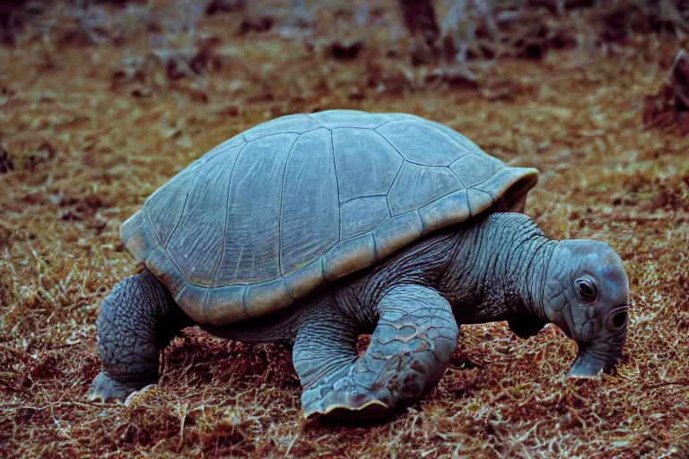 Image similar to a photo of a turtle elephant in its natural habitat, kodak ektachrome e 1 0 0 photography