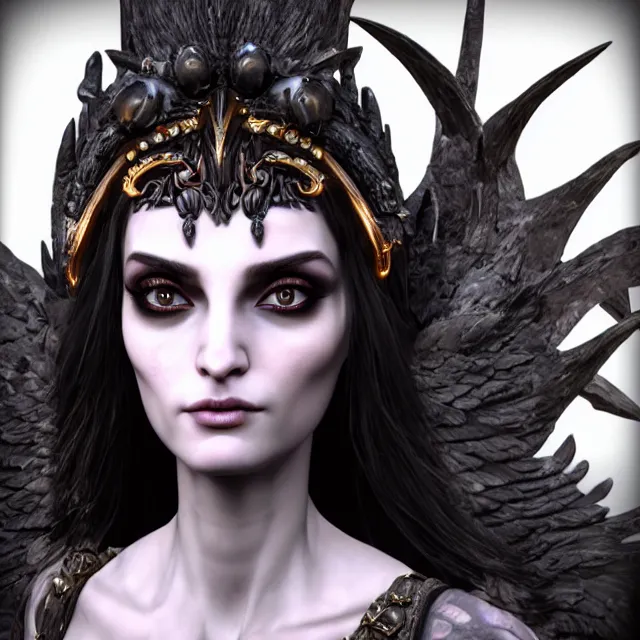 Prompt: perfectly - centered close - up portrait, candid photography, goddess of death, by anne stokes, updo, highly detailed, accurate, unreal engine 5