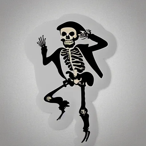 Image similar to whatsapp sticker of a pirate skeleton using an old 8 0's computer, vector