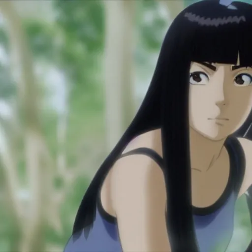 Image similar to Film still of Hinata Hyuga from Naruto, highly detailed