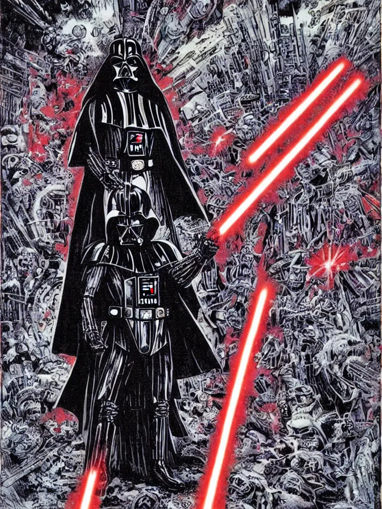 Image similar to Darth Vader by Philippe Druillet