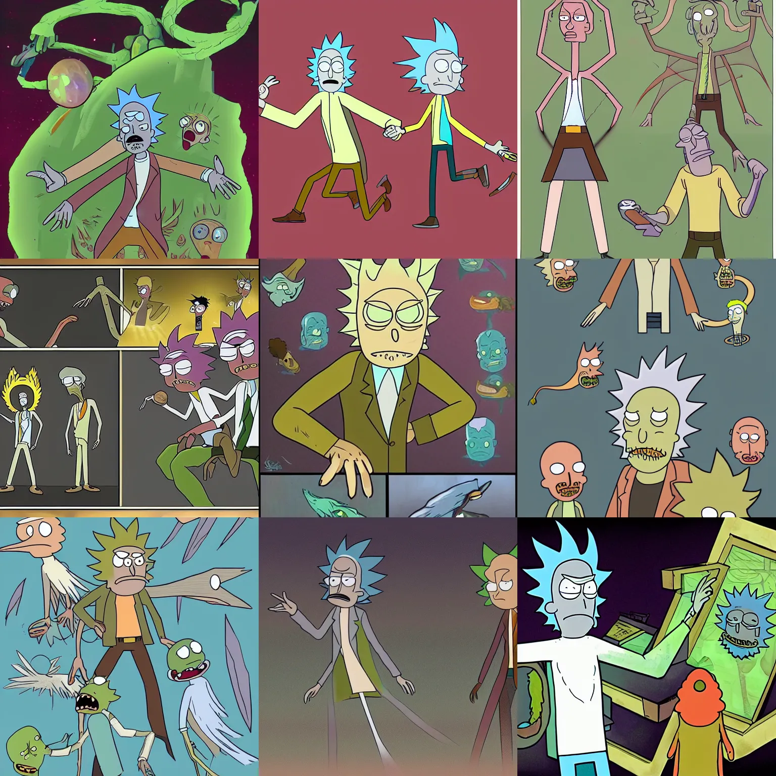 Prompt: birdperson, rick and morty concept art