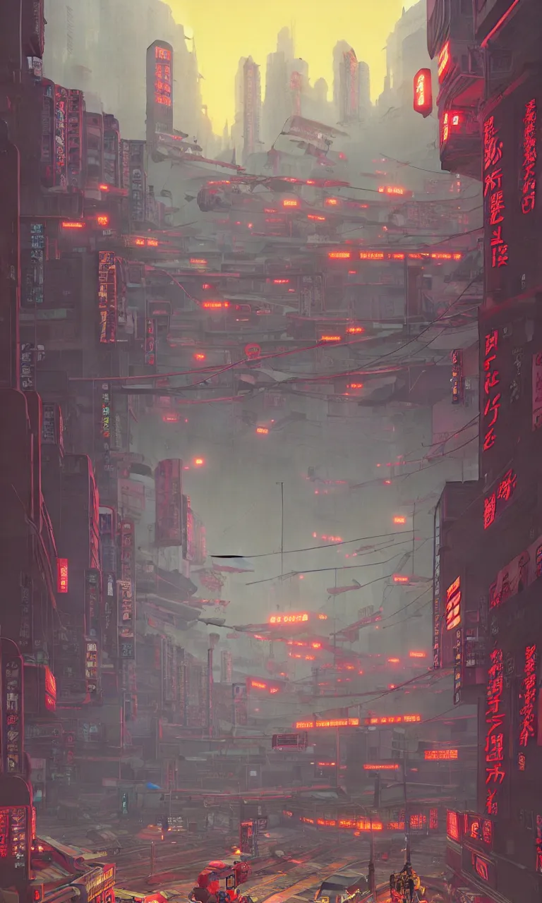 Image similar to akira, neo tokyo, action scene, by simon stalenhag